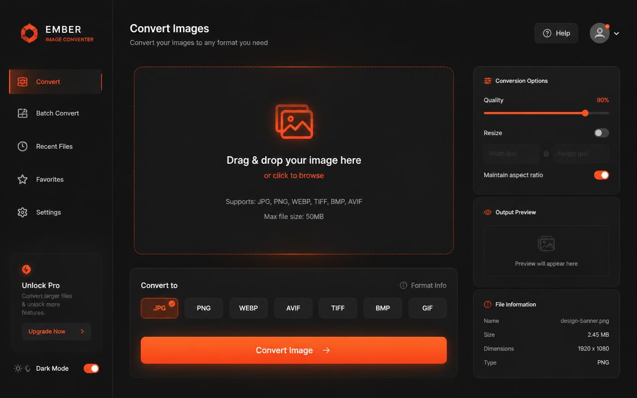 Mockup do projeto Lumí Converter